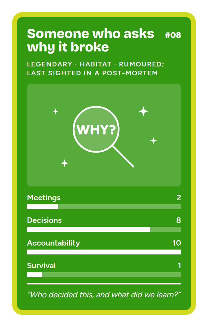 Card 08 - Someone who asks why it broke