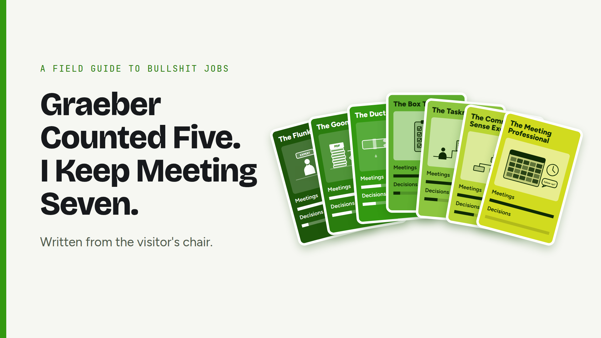 Bullshit Jobs, Collector's Edition: seven trading cards